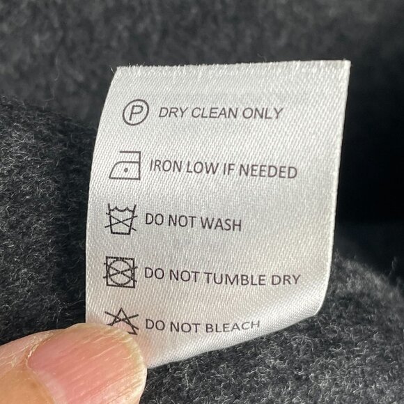 The Reset R Label Grey Wool Yak Flannel Blanket Jacket Coat S (Missing Belt) - Picture 9 of 9